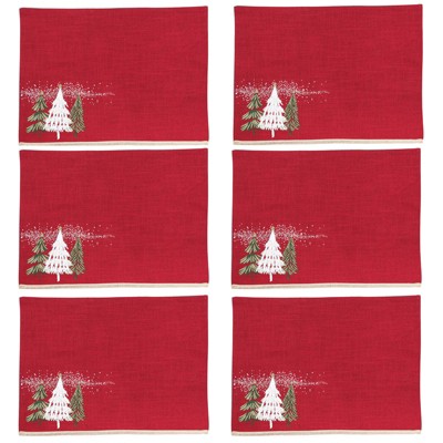 C&F Home Snowy trees Placemats Set of 6, 13" x 18"
