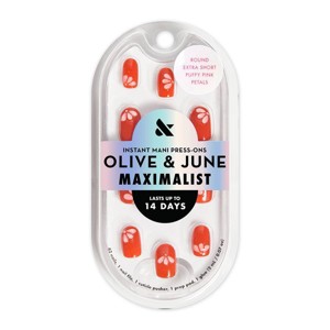 Olive & June Press-On Fake Nails - Maximalist - XS Round - Puffy Pink Petals - 42ct - 1 of 4