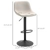 Cream White Adjustable Swivel Bar Stool Set of 2 with Backrest - 2 of 4