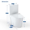 Whizmax Round One-Piece Toilet, Universal Height Siphon Flush Toilet, cUPC Certified Water-Saving Bathroom Toilet,Ceramic White - 2 of 4