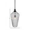 Toltec Lighting Carina 1 - Light Pendant in  Matte Black with 11" Clear Ribbed Shade - 2 of 2