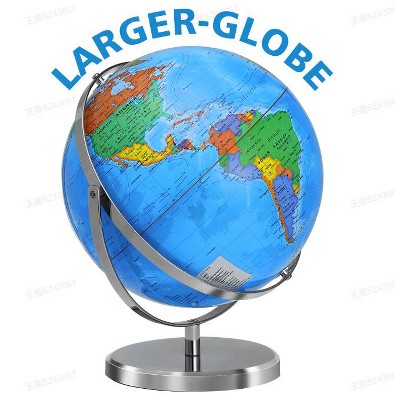 13" Illuminated World Globe 720 Degree Rotating Education Ca…
