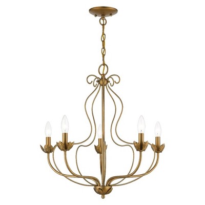 Livex Lighting Katarina 5 - Light Chandelier In Antique Gold Leaf : Target