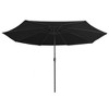 vidaXL Garden Parasol Black Metal, Polyester Large Tiltable - 3 of 4