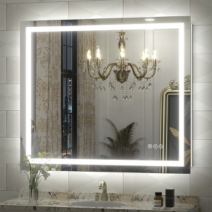 Apmir Super Bright Front & Back LED Lighted Anti-Fog Tempered Glass Bathroom/Vanity Mirror with ETL & 3-Year Warranty - 1 of 4
