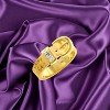 Slickblue Fashionable Buckle Ring with 0.2 Ct. Princess-Cut Cubic Zirconia and Goldtone/Silvertone Options, Size 5-10 - 3 of 3