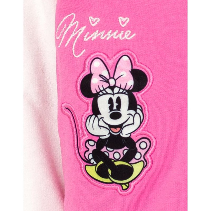 Disney Minnie Mouse Frozen Lilo & Stitch Girls Varsity Bomber Jacket Toddler to Big Kid, 3 of 5