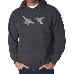 LA Pop Art Hummingbirds - Men's Word Art Hooded Sweatshirt - 1 of 4