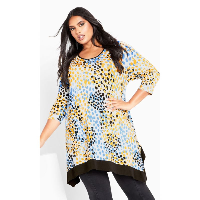 Women's Plus Size Monroe Pocket Tunic - gold spotted | AVENUE, 1 of 8