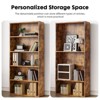 Okak 5/6 Tier Industrial Freestanding Tall Bookshelf Organizer,Wooden Display Bookcase Open Storage Rack for Home Office,Bedroom - 3 of 4