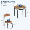 3 Piece Dining Table Set, Kitchen Table Set for with 2 PU Upholstered Chair, Metal Frame Dinette Set for Small Space, Dining Room, Apartment - 2 of 4