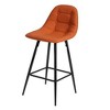 Kumasinova Faux Leather Counter Height Bar Stools Set of 2, Steel Frame Counter Stools with Footrest & Adjustable Foot Pads, Armless Barstool Chairs - 4 of 4