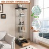KTMBDW Glass Display Cabinet 4-Tier with Drawer, Curio Cabinets Tempered Glass Floor Standing Bookshelf for Bedroom Living Room - 4 of 4
