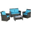 Pieces Outdoor Patio Furniture Sets Garden Rattan Chair Wicker Set - 4 of 4