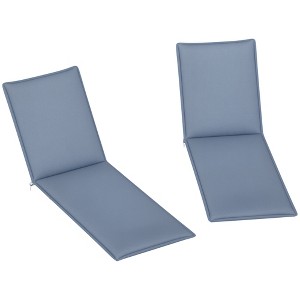 Outsunny Outdoor Lounge Chair Cushion Set of 2, Foldable Patio Chaise Lounge Cushion Set, 76" x 23" - 1 of 4