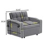 AZL1 Life Concept Sofas Modern Velvet Foldable Sofa Bed in 3 Lengths, with Adjustable Back for Dynamic Living Spaces, Gray, 70.86"*36.02"*20.86" - 3 of 4