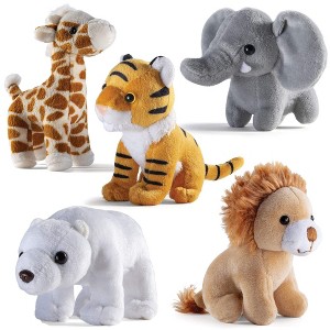 PREXTEX Safari Friends Stuffed Animal Gift- Set of 5, Multicolored - 1 of 3