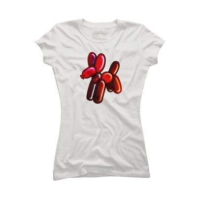Junior's Design By Humans Balloon Animal - Dog (red) By TaliRachelle T-Shirt