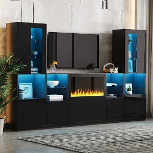 NicBex TV Stand Electric Fireplace TV Stand Modern Entertainment Center with 2 Cabinets for TVs up to 78" for Living Room, Bedroom - 1 of 4
