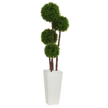 4ft Boxwood Artificial Topiary Tree In Planter - Nearly Natural