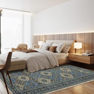 Area Rug Boho Traditional Fuzzy Carpet for Living Room, Bedroom Dining Room and Kitchen Office Nursery Non-Slip - 1 of 4
