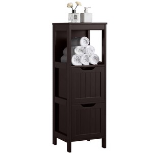 Yaheetech Wooden Bathroom Floor Cabinet Freestanding Side Storage Organizer with 2 Drawers - 1 of 4