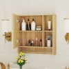 SEVOBAL Bathroom Storage Cabinets Bathroom Mirror Cabinet Wall Mounted Medicine Cabinet over Toilet Storage Cabinet Shelves, Brown , 21.6"*22"*5" - 3 of 4