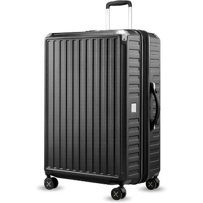 LUGGEX 28 Inch Luggage with Spinner Wheels, PC Expandable Hard Shell Suitcases Checked Large 28 Inch, Charcoal Metallic