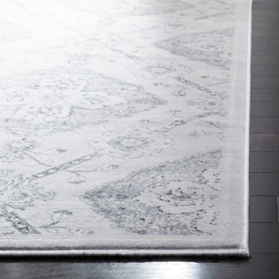 Gray Hand-Knotted Synthetic Stain-Resistant 4' x 6' Rug