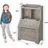 Kids Bookshelf, Toy Storage Organizer with Flip-Top Lid and Cubby, Wood Kids Bookcases Fit - 2 of 4