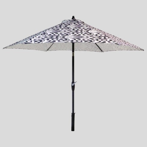 9 Round Peacock Ikat Patio Umbrella Black Threshold Target