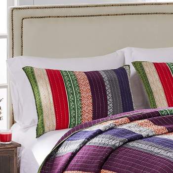 Marley Cotton Reversible Pillow Sham King 20" x 36" Multicolor by Greenland Home Fashion