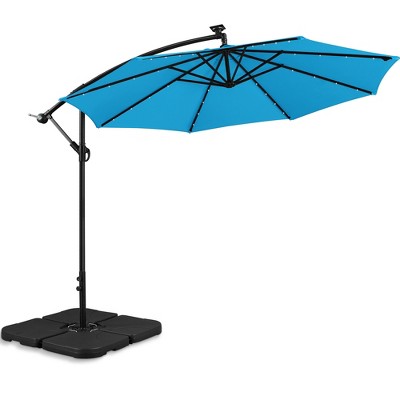 Yaheetech 10 Ft Patio Offset Umbrella with Crank & Cross Base