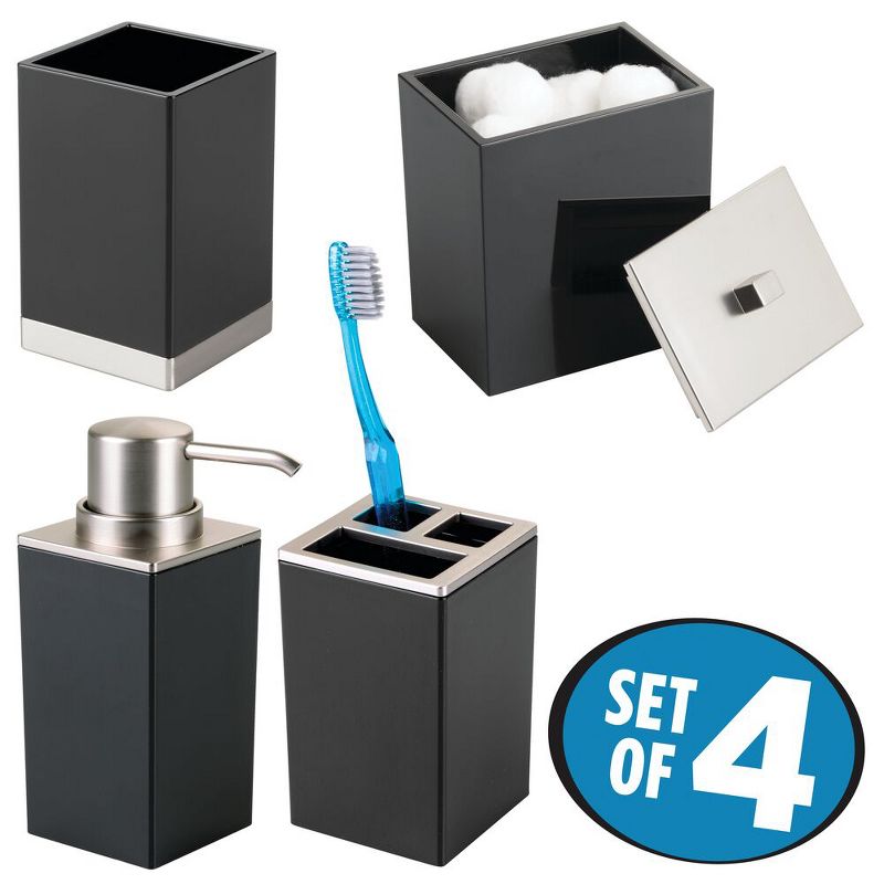 mDesign Plastic Bathroom Vanity Countertop Organizers, Set of 4, 2 of 11