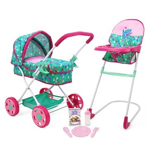 Baby Alive: Travel N' Feed Set - 7pcs - Green, Pink, Hearts - 1 of 4