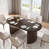 SpassWay 30"H Fashion Wooden Table Suitable for Kitchen Conference and Gaming Use with Double Pedestal Black/Walnut/Natural Wood - 2 of 4