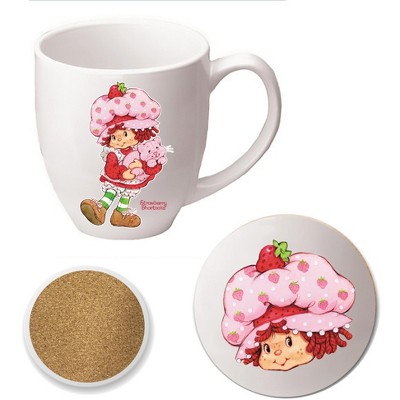 Courtside Market Strawberry Shortcake Sweet 16 oz Mug & Ceramic Coaster Set