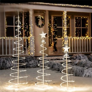 Joyfy Christmas Lights Outdoor, 3 Packs Spiral Tree Yard Light with Metal Stakes, Garden Indoor Outdoor Christmas Decorations - 1 of 4