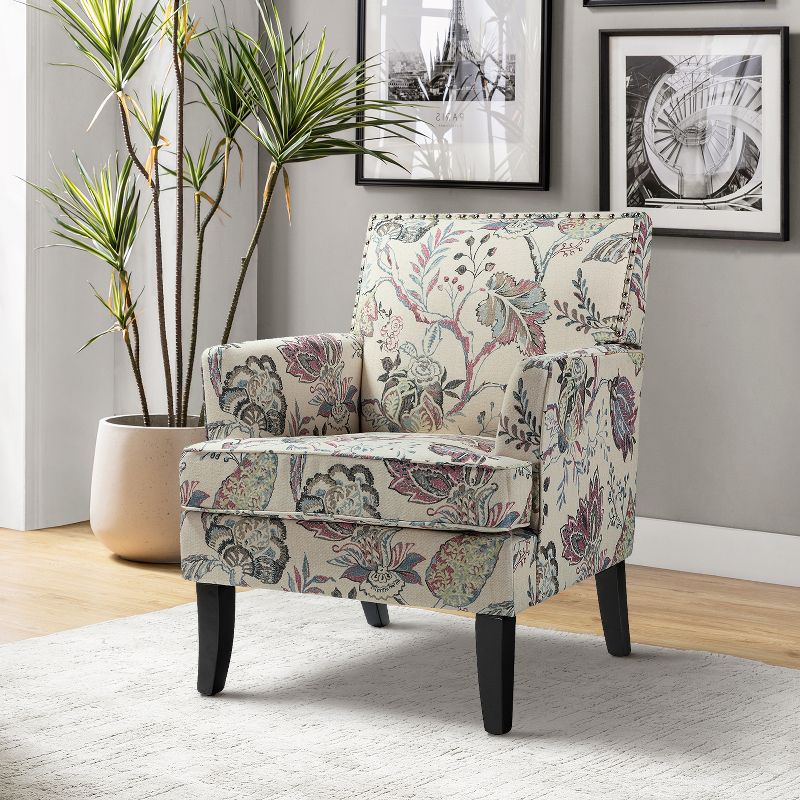 Sara Upholstered Accent Chair with Nail Head Trim and High resilience cushion | Karat Home, 3 of 12