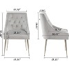 DYHOME Modern Dining Chairs Set of 2, Mid Century Dining Chairs with 5.12” Cushions, Velvet Upholstered Dining Chairs with Back Pull Rod - 3 of 4