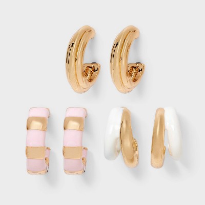 Mini Hoop Earring Set 3pc - Universal Thread™
