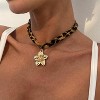 Boho Scarf Necklace with Gold Charms - Starfish, Cross & Flower Beach Jewelry - 3 of 4