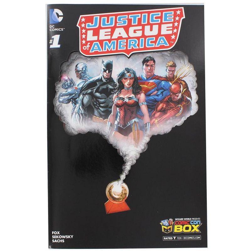 Toynk DC Comics Justice League of America #1 Comic | Comic Con Box Cover, 1 of 2
