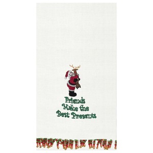 C&F Home Friends Make Best Presents Hemstitch Decorative Guest Beaded Towel - 1 of 4