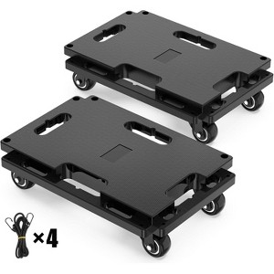 Hachikiko Furniture Mover Dolly - 440 Lbs Heavy Duty 4-Wheel Rolling Platform with Interlocking Design, Bungee Cords Included - 1 of 4