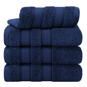 American Soft Linen 4 Piece 100% Cotton 16x28" Salem Hand Towel Set - 1 of 4