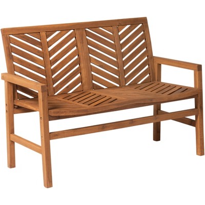 Slatted Chevron Acacia Wood Patio Loveseat – Saracina Home