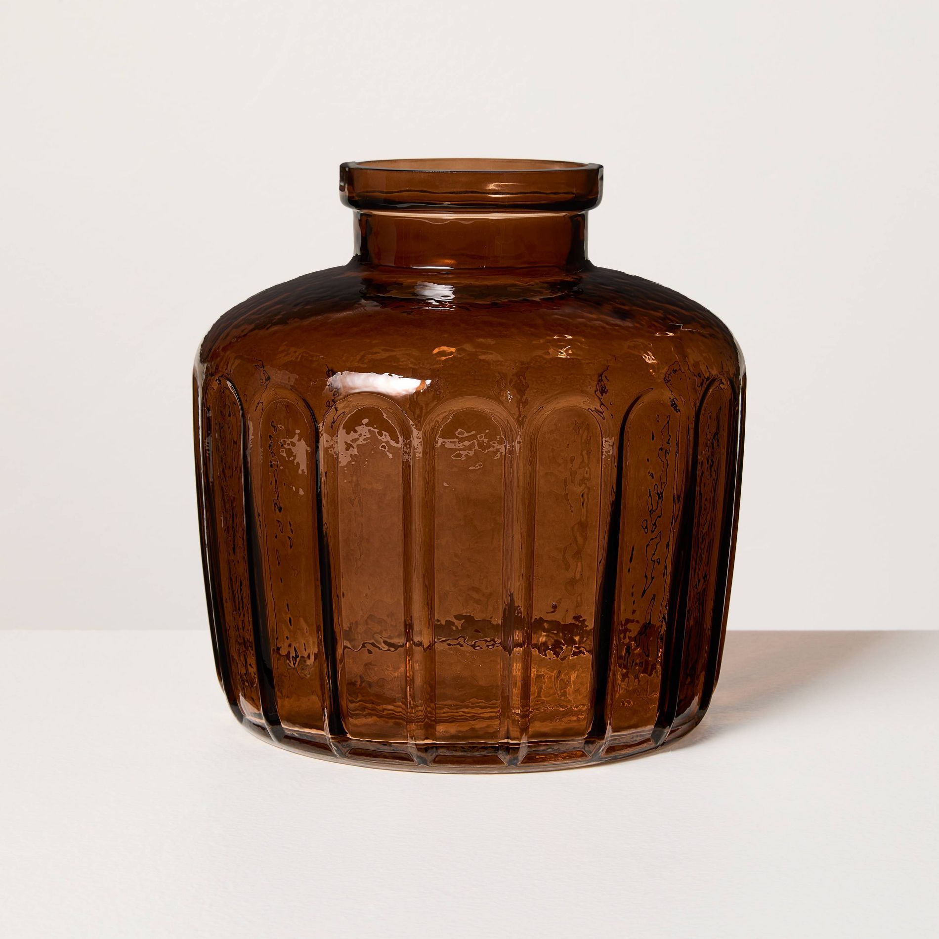 8" Amber Glass Faceted Vase - Hearth & Hand™ with Magnolia