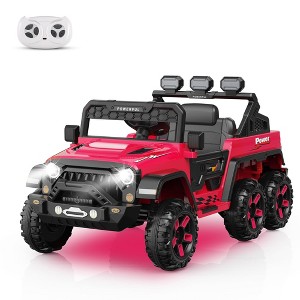 Jojoka 24V Ride on Car with 6 Wheels, 4WD Switchable Battery Powered Toy Car, Lights, Bluetooth, 3 Speeds, Remote Control - 1 of 4