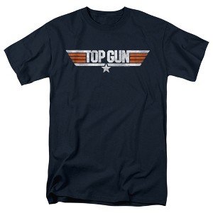 Top Gun Distressed Logo Adult T-Shirt Navy 2X Large - 1 of 4